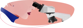 Graphic of a person looking into a microscope